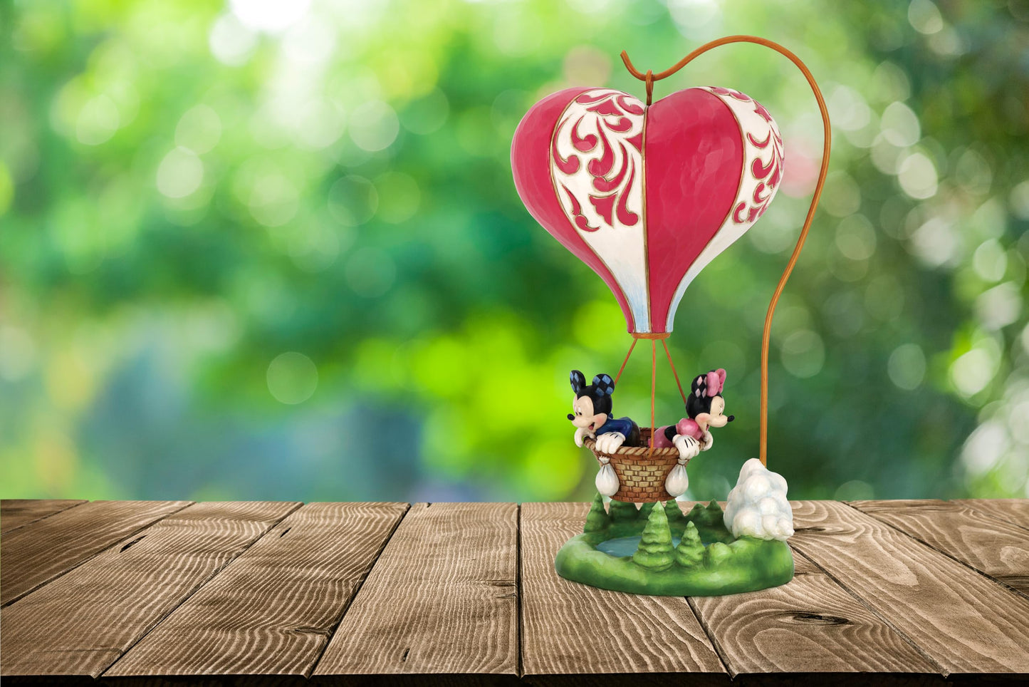 Enesco Disney Traditions, Mickey & Minnie Heart-Air Ball, Figurine,9.5in H.