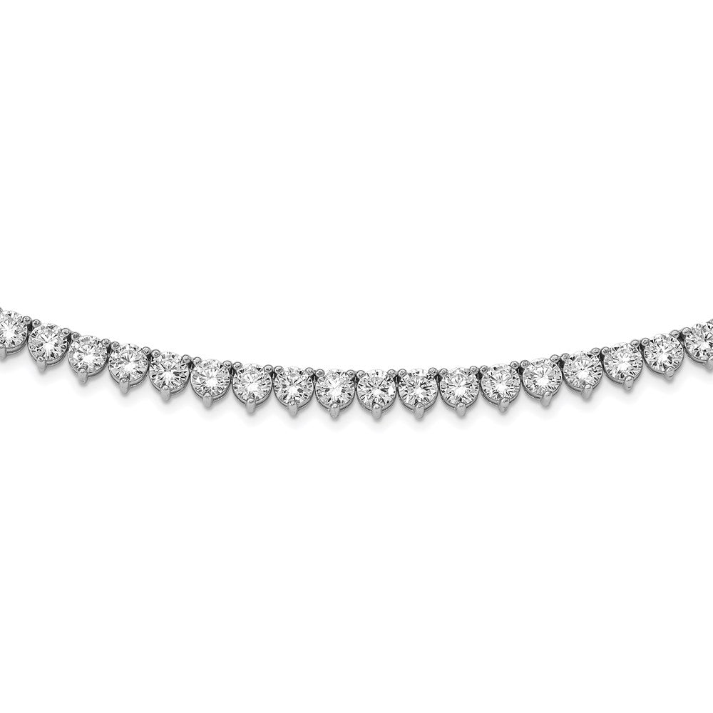 Sterling Shimmer Sterling Silver Rhodium-plated 36 inch 155 Stone CZ Riviera Necklace 36 Inches