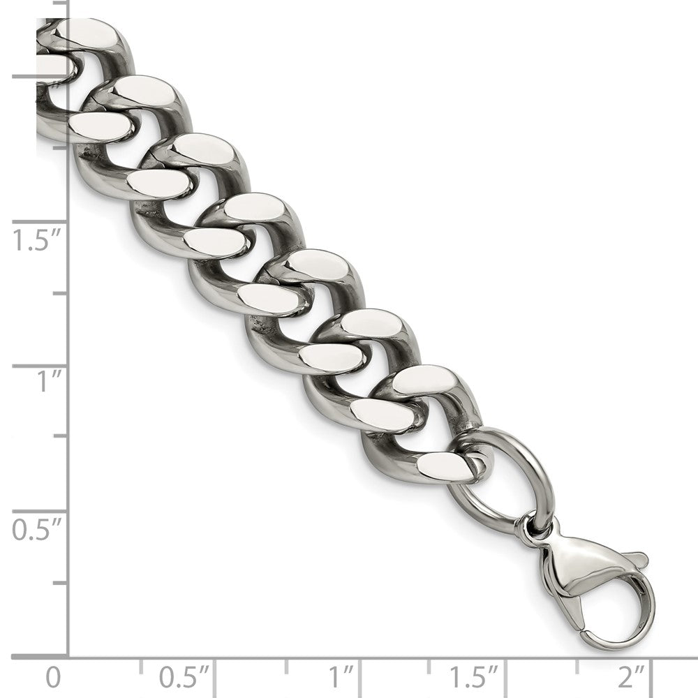 Stainless Steel Polished 13.75mm 8.5in Curb Chain 8.5 inches