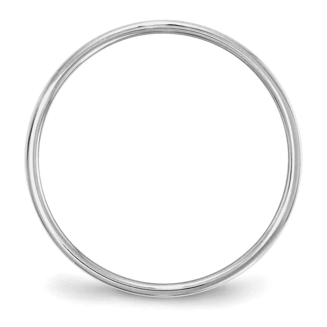 10k White Gold 5mm Lightweight Flat Wedding Band Size 12