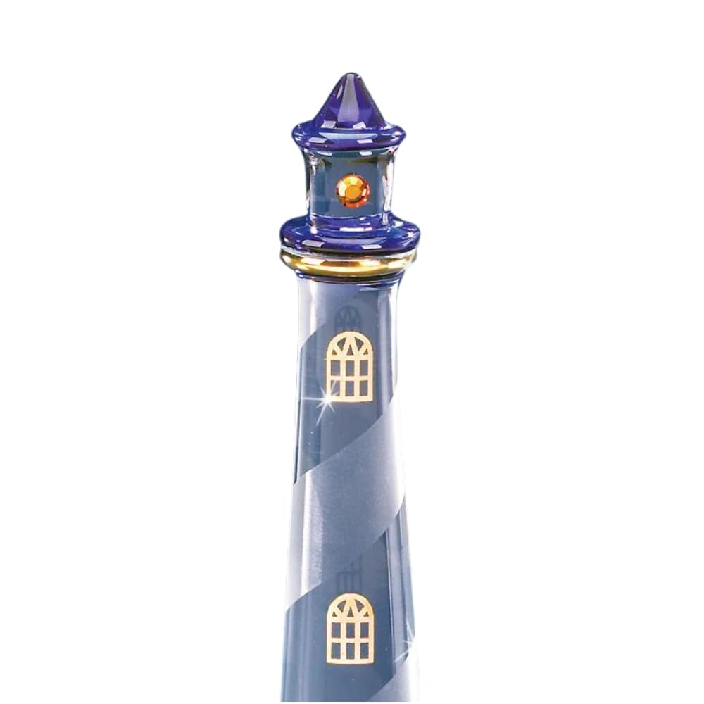 Blue Lighthouse Glass Figurine