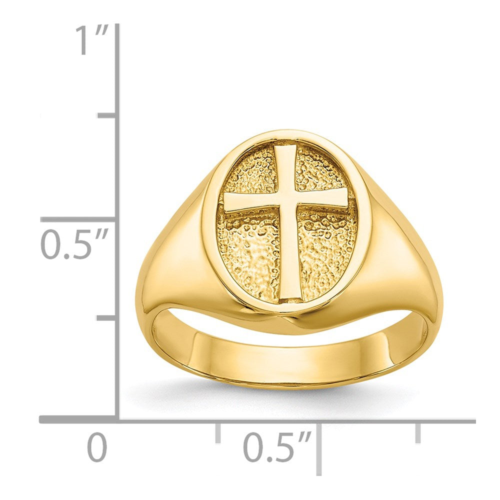 14k Polished Eternal Life Cross Ring Size 7