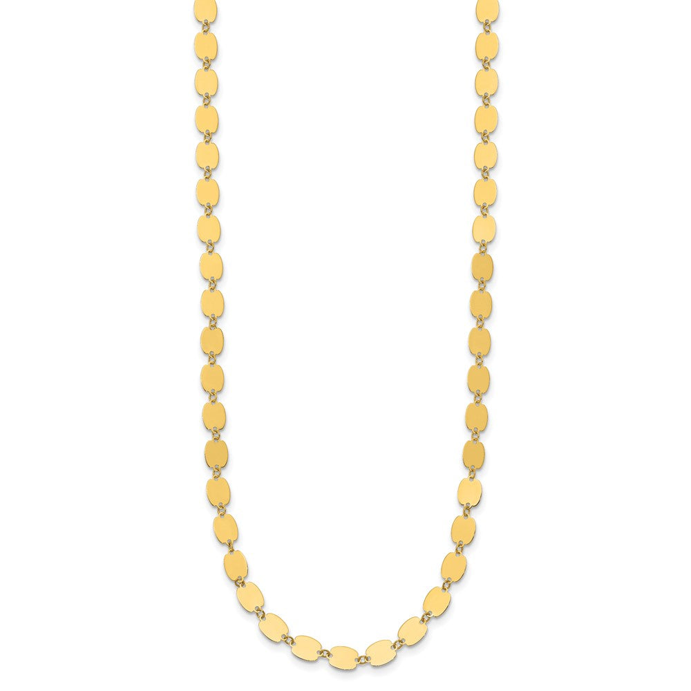14K Polished Fancy Mirror Link Necklace
