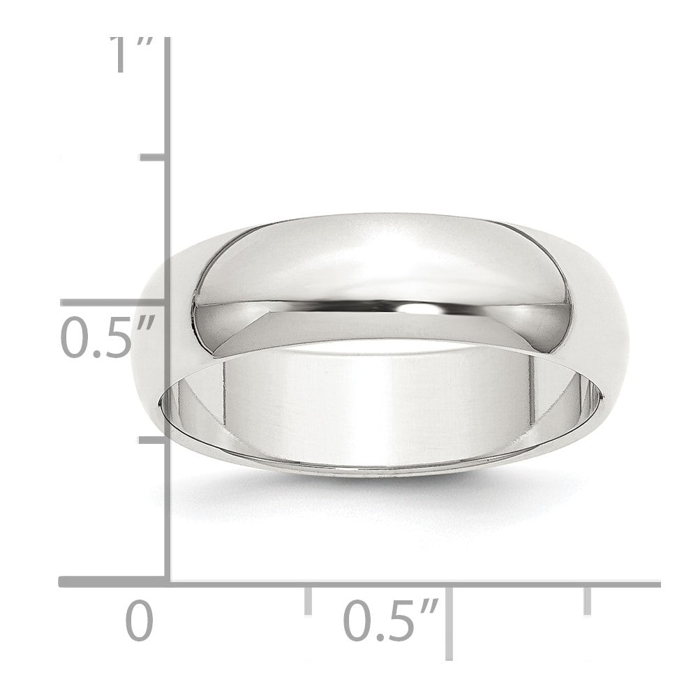 Sterling Silver 6mm Half Round Size 7.5 Band
