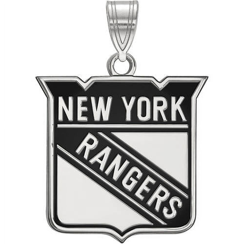 LogoArt NHL New York Rangers Sterling Silver Large Enamel Pendant