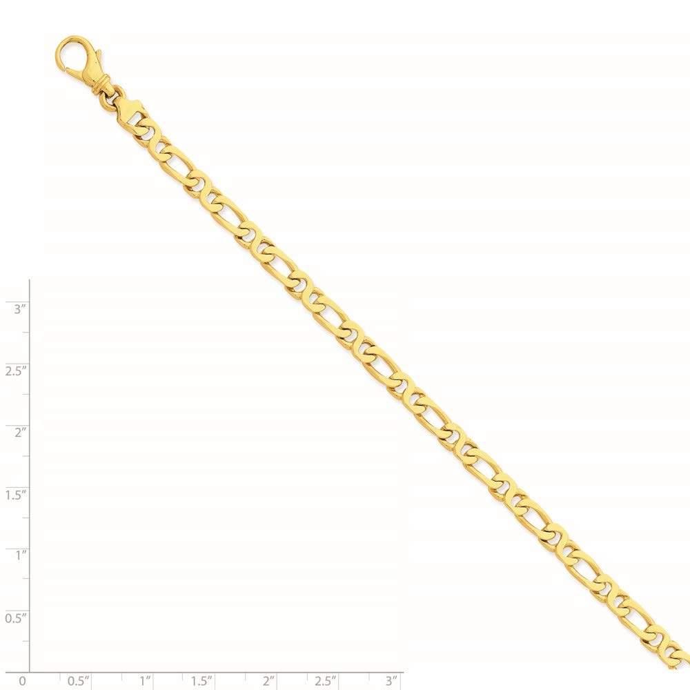 14K 8 inch 4.8mm Hand Polished Fancy Link with Fancy Lobster Clasp Bracelet