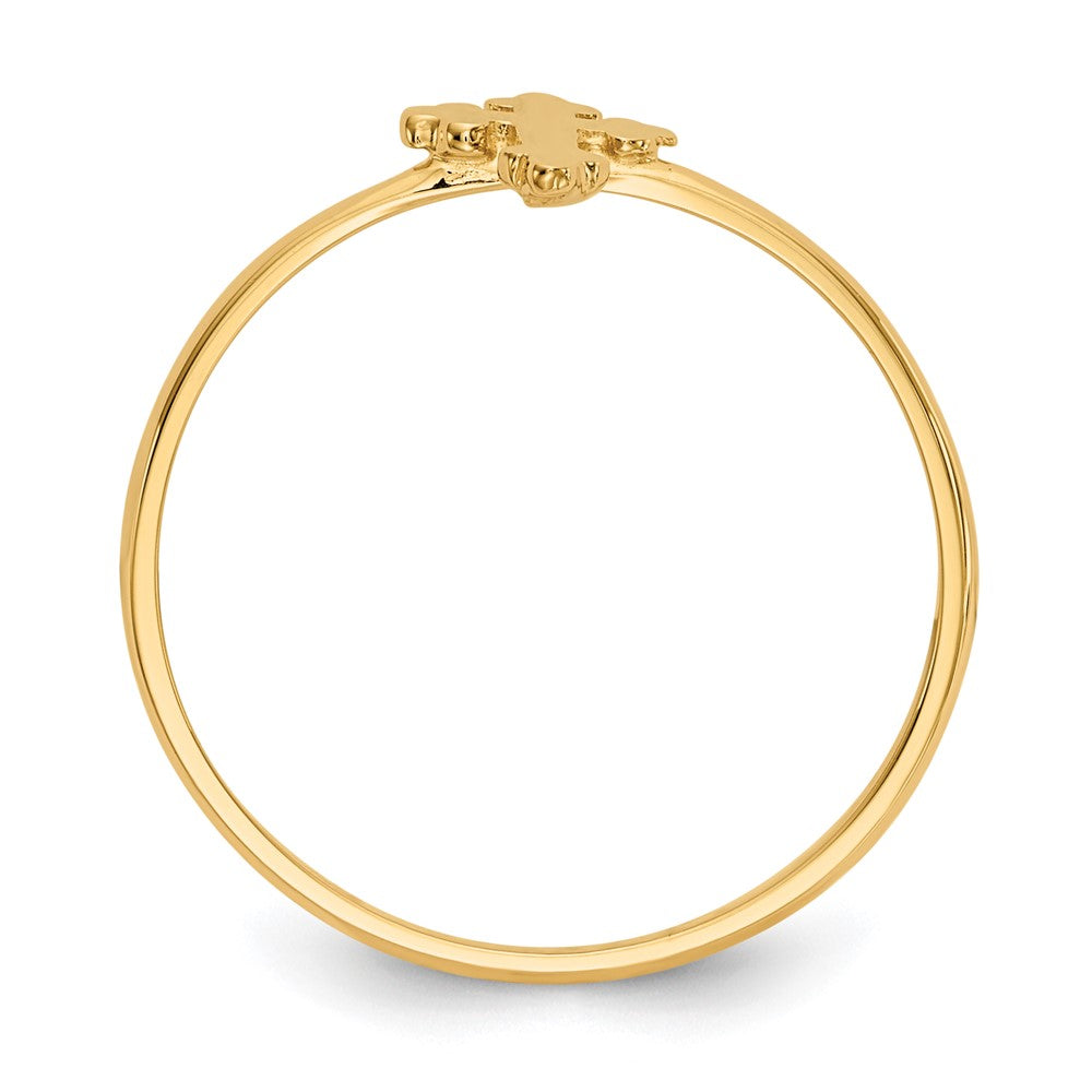 14k Polished Cross Ring Size 7