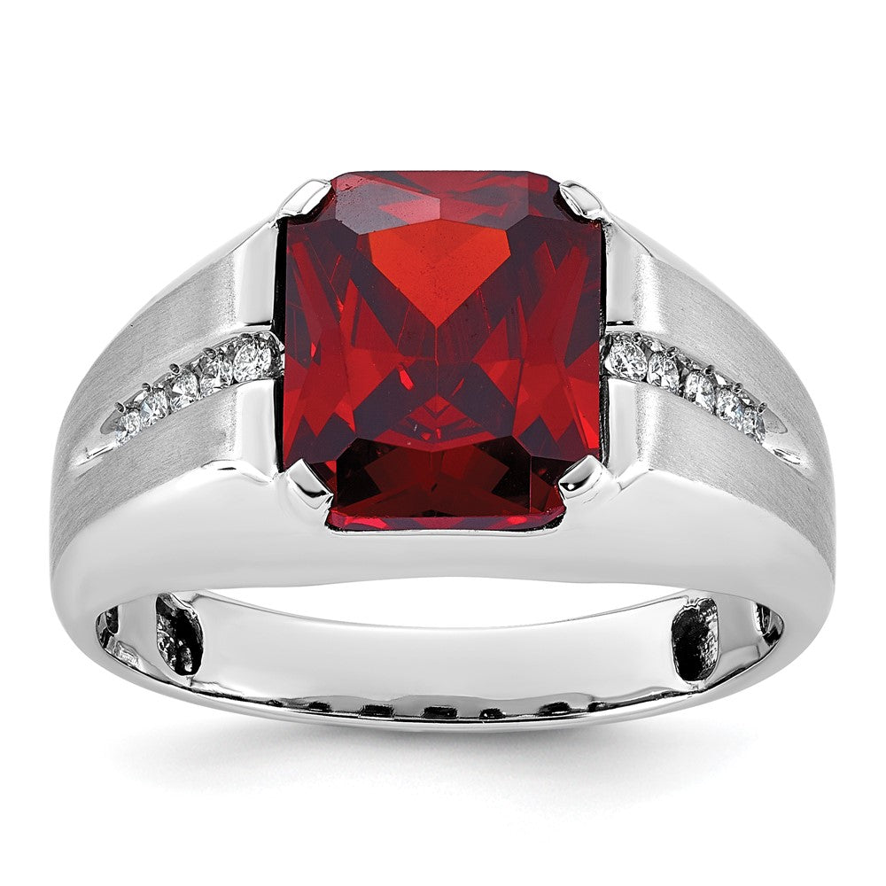 14k White Gold IBGoodman Men's Gemstone and Diamond Ring Mounting