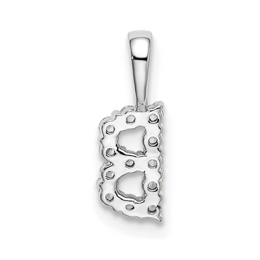 14k White Gold 1/8 carat Lab Grown Diamond VS/SI+ G+ Letter B Intitial Pendant