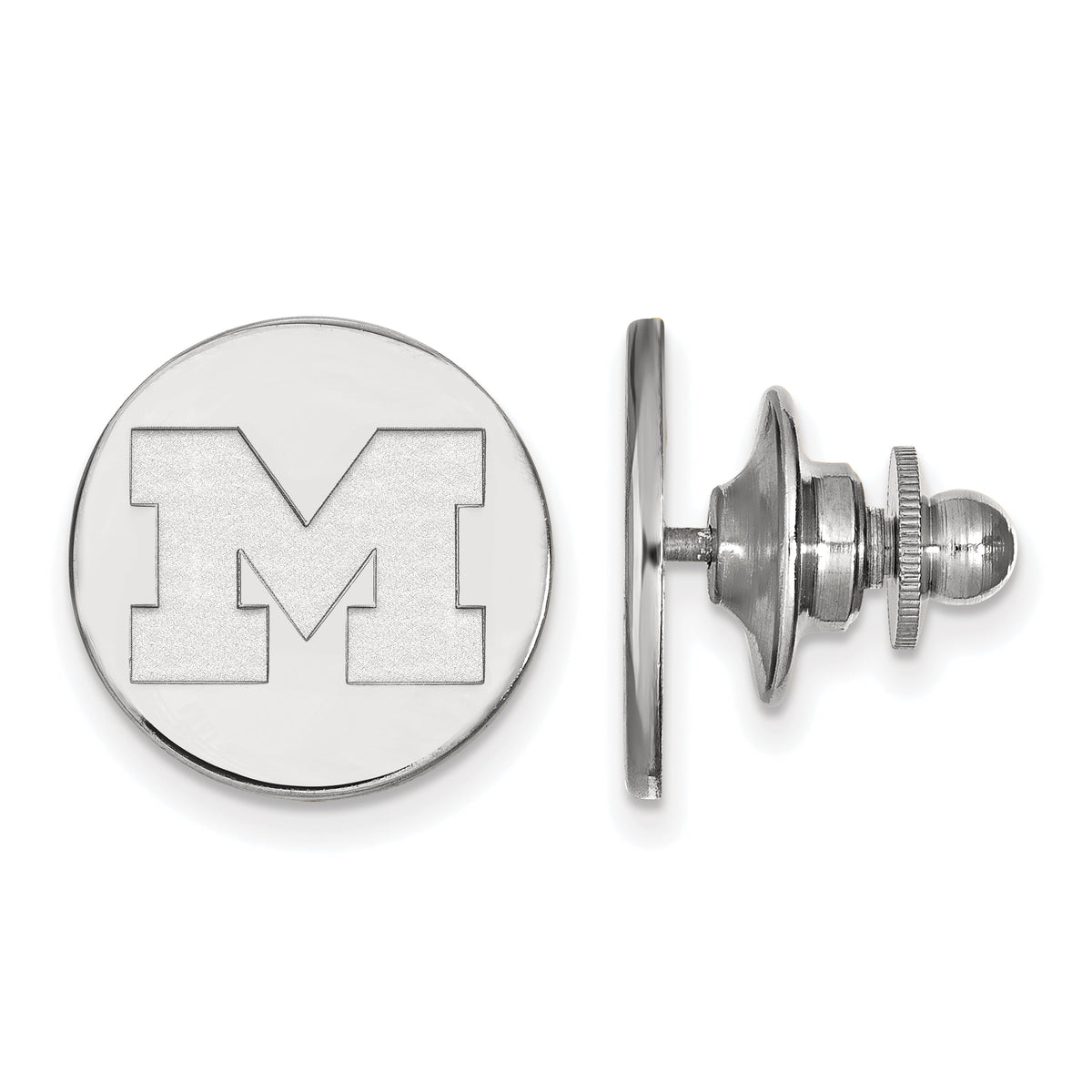 Sterling Silver LogoArt Official Licensed Collegiate University of Michigani (UM) Tie Tac