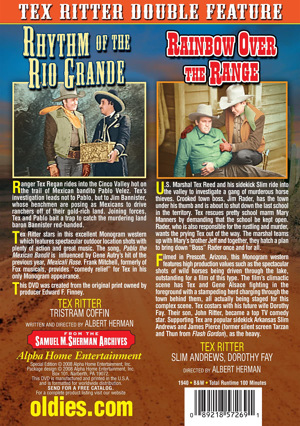 Double Feature: Rhythm of the Rio Grande / Rainbow (DVD), Alpha Video, Western