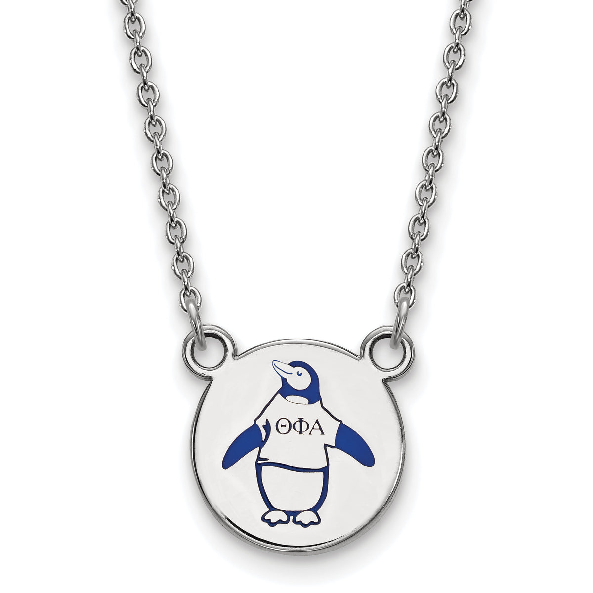 Sterling Silver 18in Official Licensed Greek Sororities Theta Phi Alpha (???) XS Enamel Pendant w/Necklace