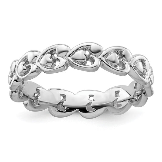 Sterling Silver Stackable Expressions Polished Heart Ring Size -7