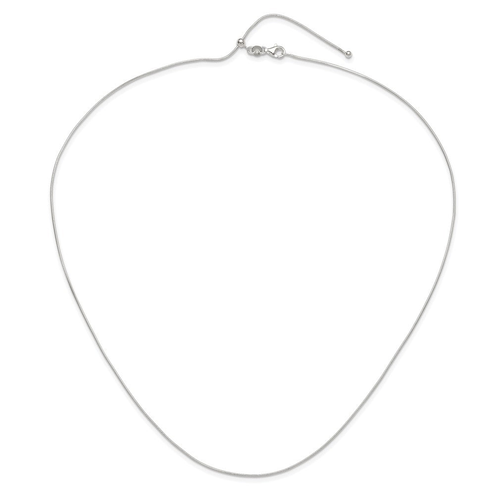 Sterling Silver Polished Adjustable Necklace 24 Inches
