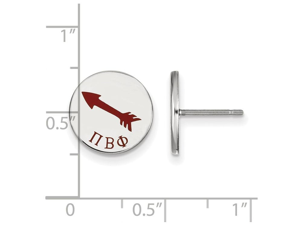 Sterling Silver Official Licensed Greek Sororities Pi Beta Phi (???) Enameled Post Earrings