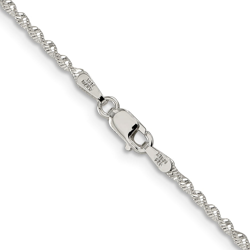 Sterling Silver 1.65mm Twisted Herringbone Chain 16 Inches