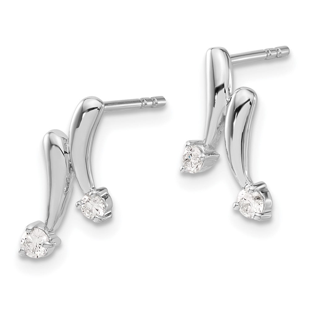14k White Gold Diamond Earrings