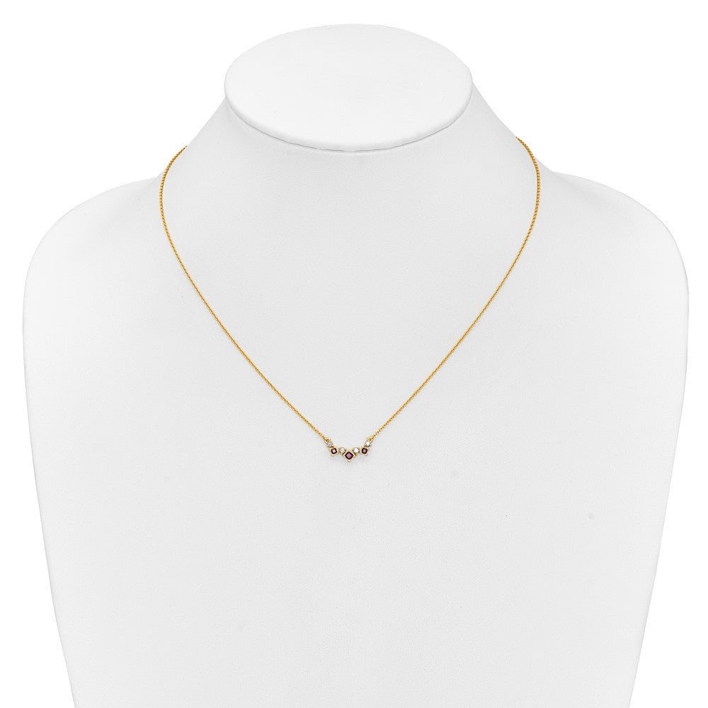 14k Ruby and Diamond 18 inch Necklace