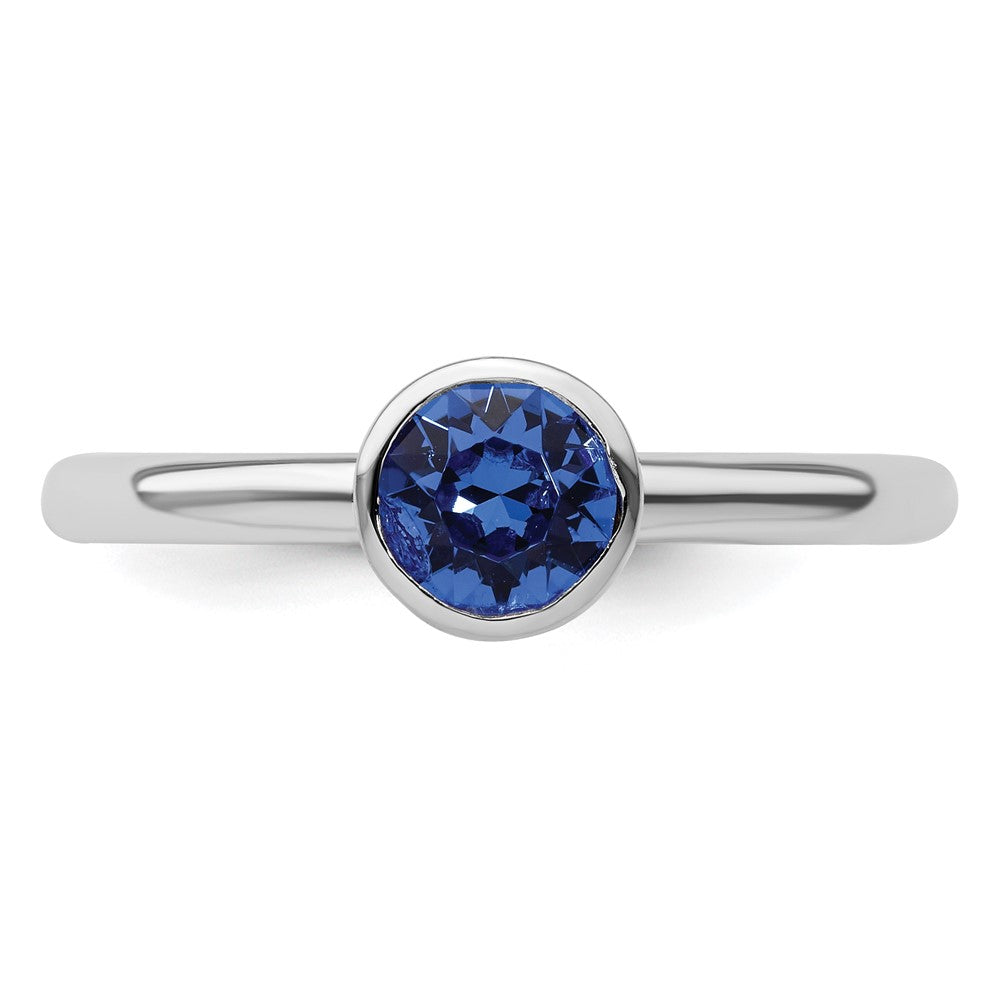 Sterling Silver Stackable Expressions High 5mm September Crystal Ring Size -9