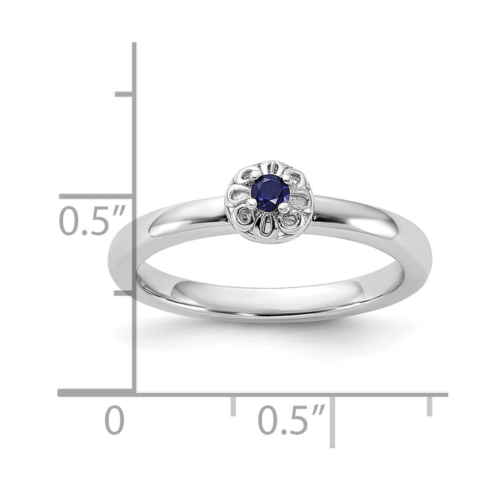 Sterling Silver Stackable Expressions Created Sapphire Ring