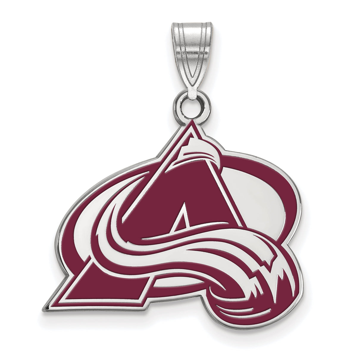 LogoArt NHL Colorado Avalanche Sterling Silver Large Enamel Pendant