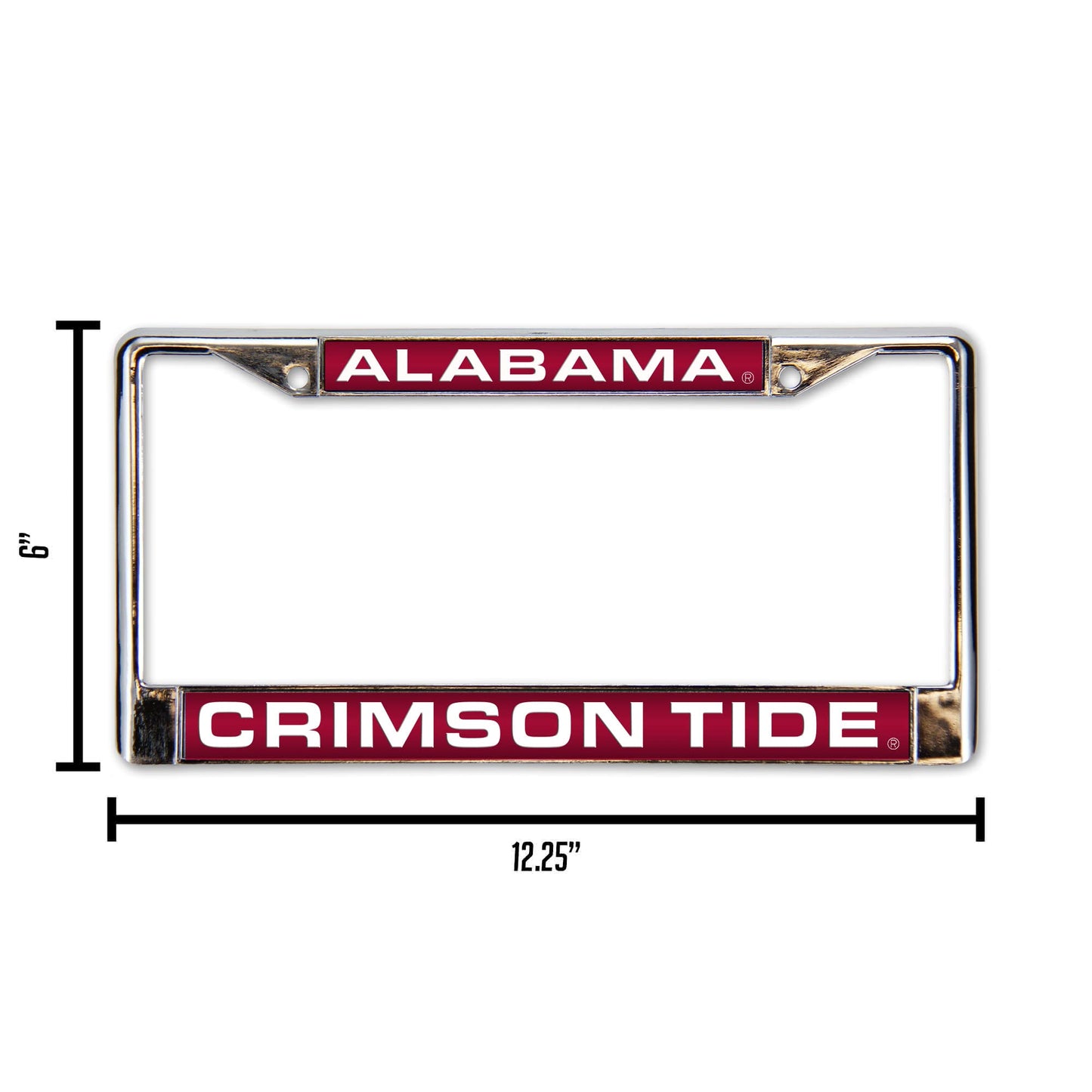 Collegiate U of Alabama Red Laser Chrome Acrylic License Plate Frame QGC6984