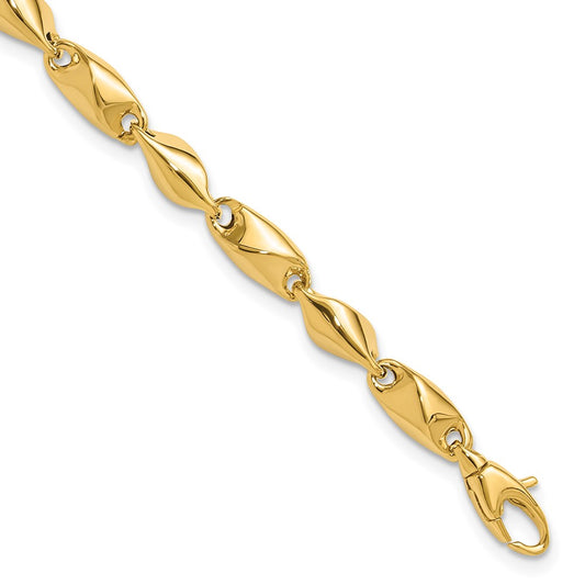 14k Polished Fancy Link Bracelet 7.5  inches