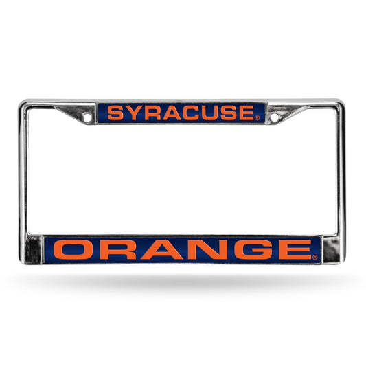 Syracuse-Orange Chrome Metal Laser Cut License Plate Frame
