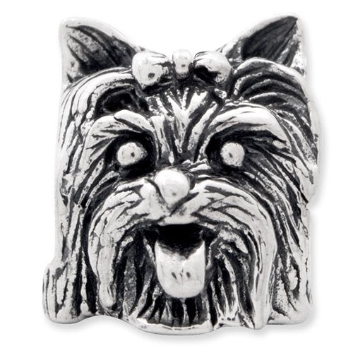 Sterling Silver Reflections Yorkshire Terrier Head Bead