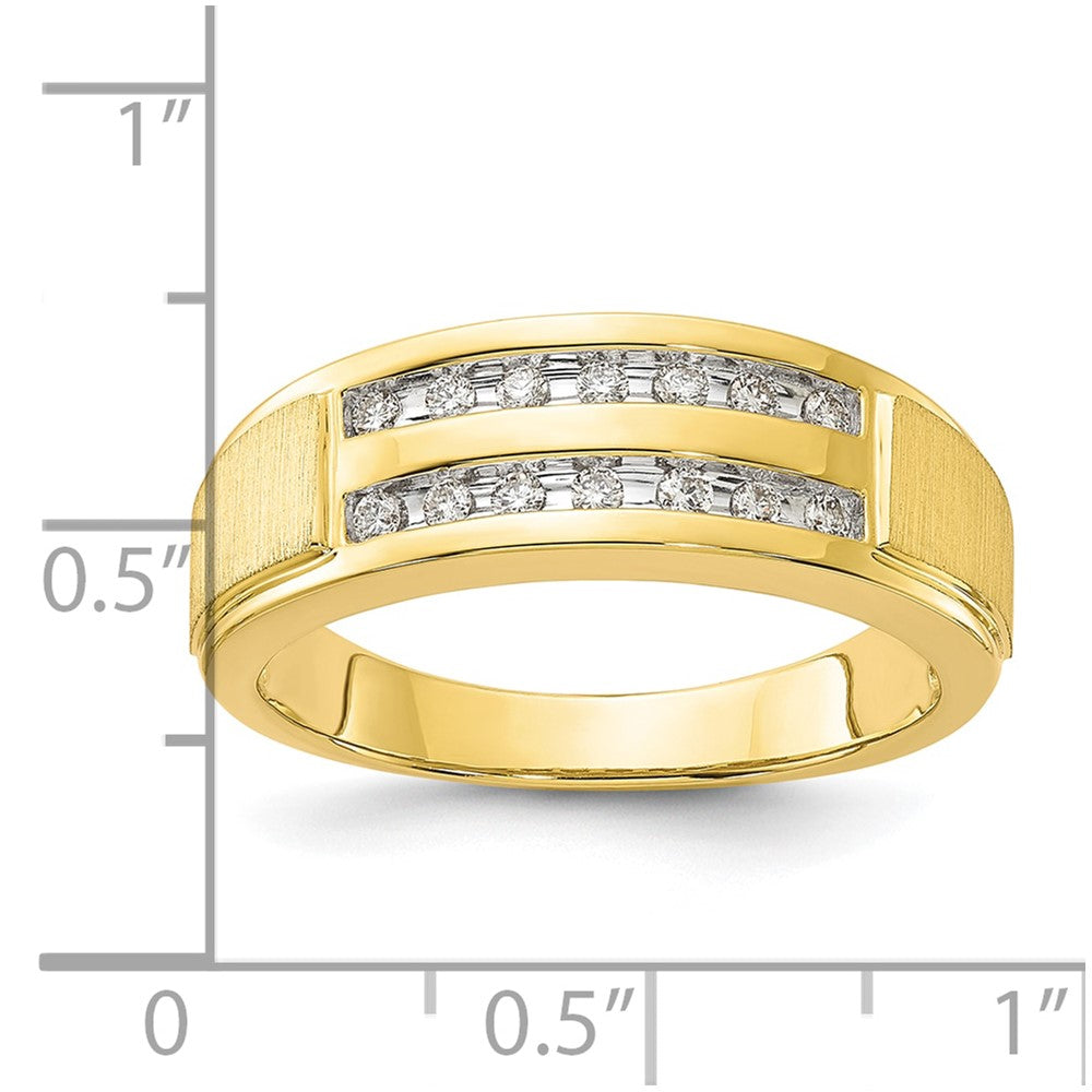 IBGoodman 10k 1/5 carat Lab Grown Diamond VS/SI+ G+ Complete Double Row Men's Ring
