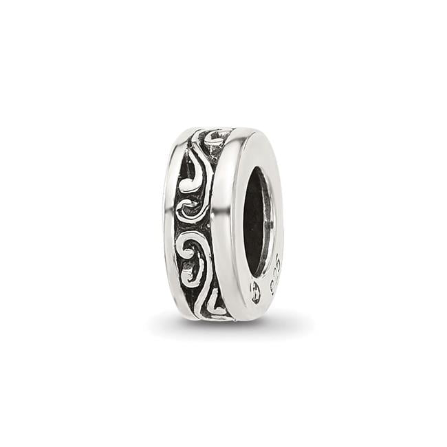 Sterling Silver Reflections Antiqued Scroll Spacer Bead
