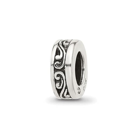 Sterling Silver Reflections Antiqued Scroll Spacer Bead