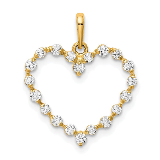 10K CZ Heart Pendant