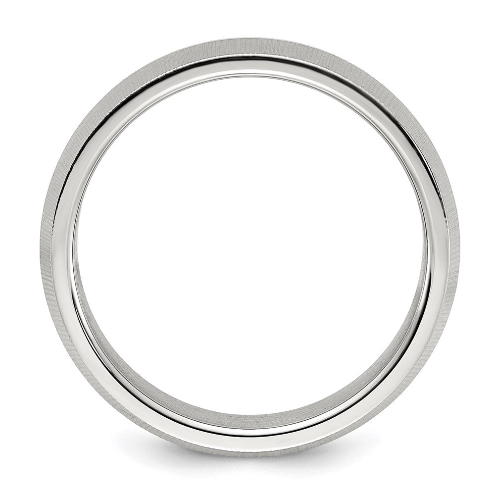 Chisel Titanium Polished and Textured 6mm Band Size - 12