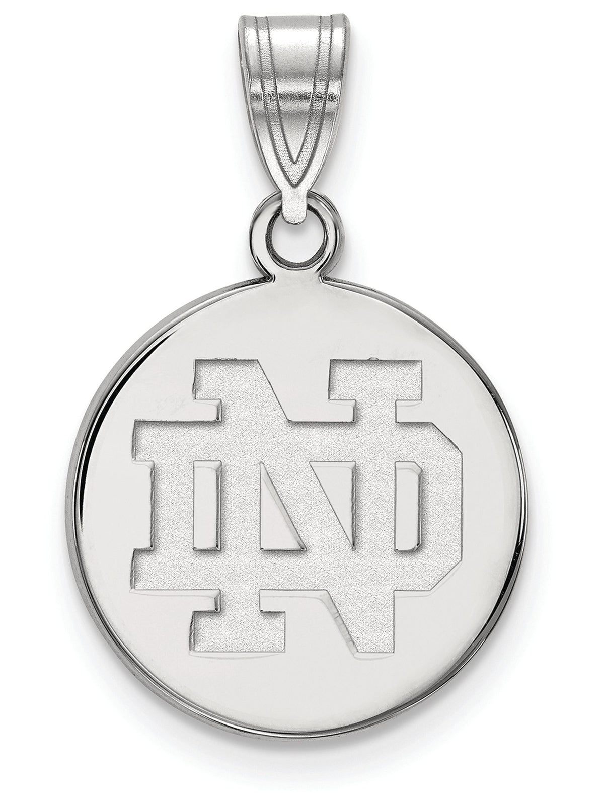Logoart Sterling Silver University Of Notre Dame Medium Disc Pendant Female Adult