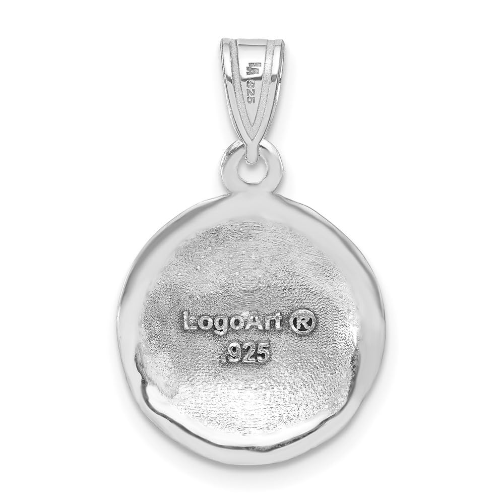 Sterling Silver University of Virginia Medium Domed Basketball Pendant