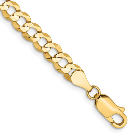 14K 8 inch 4.7mm Lightweight Flat Cuban with Lobster Clasp Bracelet 8  inches
