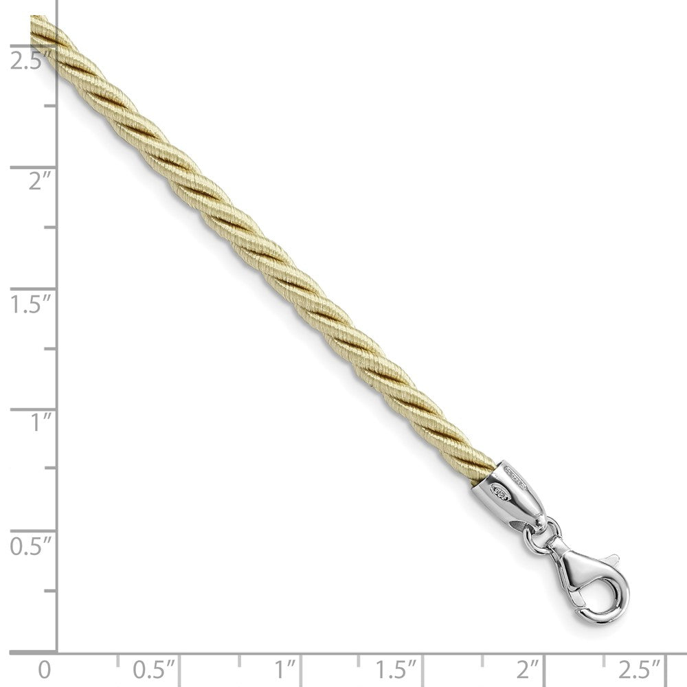 Sterling Silver Rhodium-plated 18inch Cream Satin Cord Necklace 18 Inches