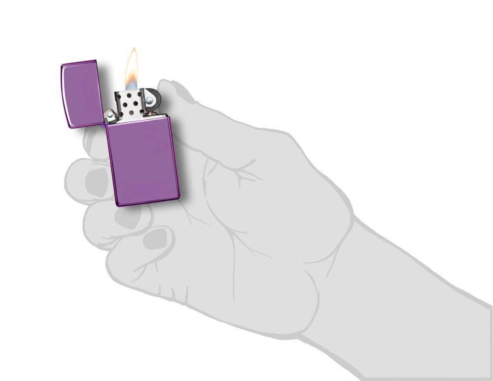 Zippo Slim High Polish Purple Pocket Lighter