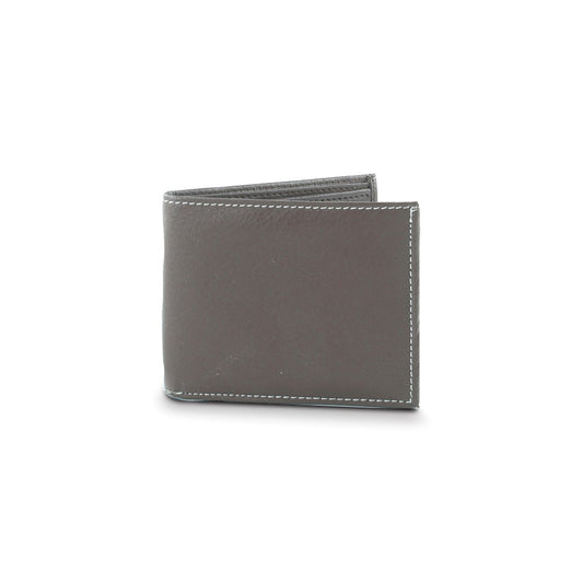Brown Vegan Leather Top Flap 6-Slot Wallet with ID Window and Gift Box