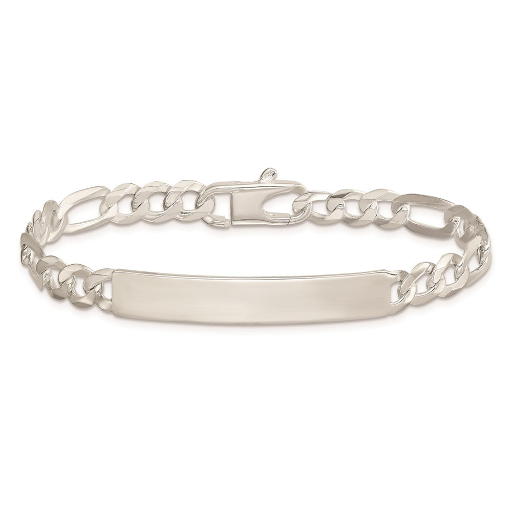 Sterling Silver Figaro Link ID Bracelet 8.5 inches