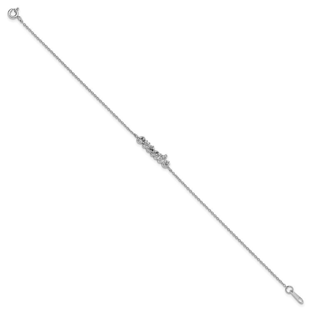 Sterling Silver Rhodium-plated CZ CREATE 7.25in Bracelet