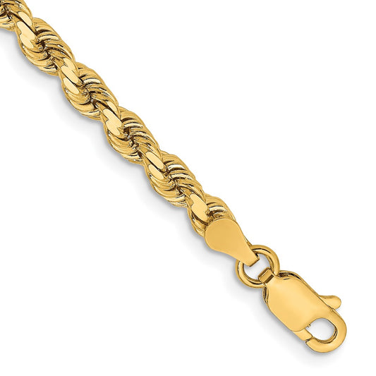 14K 3.75mm Diamond-Cut Rope Chain 7  inches