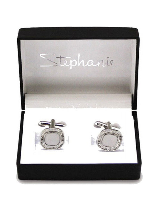 Silver-tone Cuff Links - Engravable Personalized Gift Item