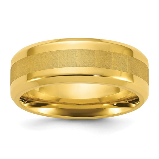 Chisel Titanium Polished Yellow IP-plated Brushed Center 8mm Band Size - 9