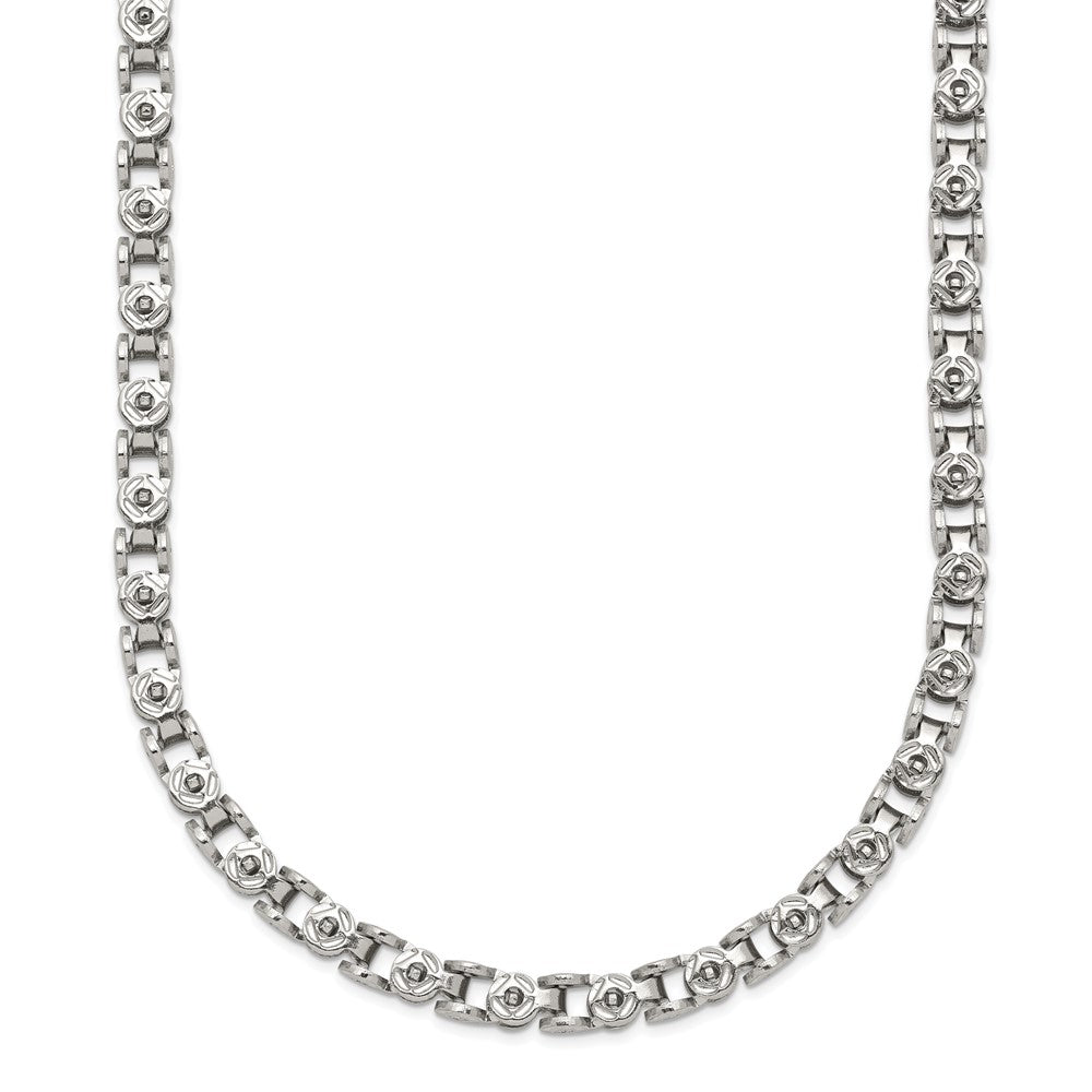 Stainless Steel Polished Fancy Circle Link 22in Chain