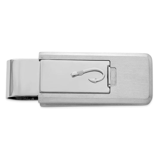 Kelly Waters Stainless Steel Fish Hook Flip Money Clip