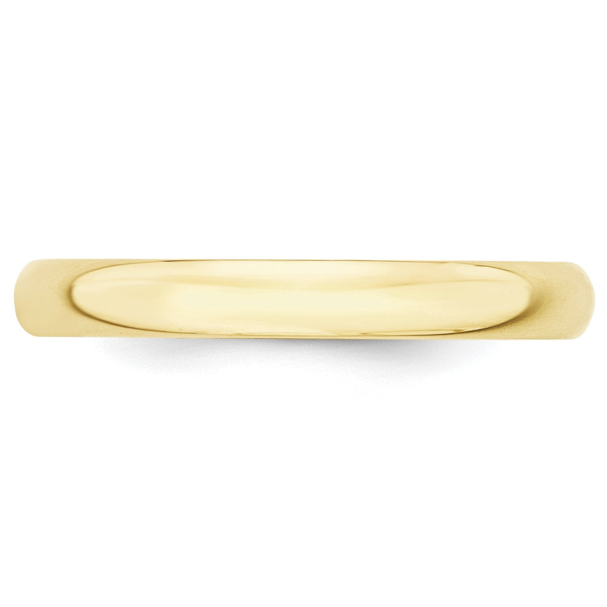 10k Yellow Gold 3mm Lightweight Half Round Wedding Band Size 13.5