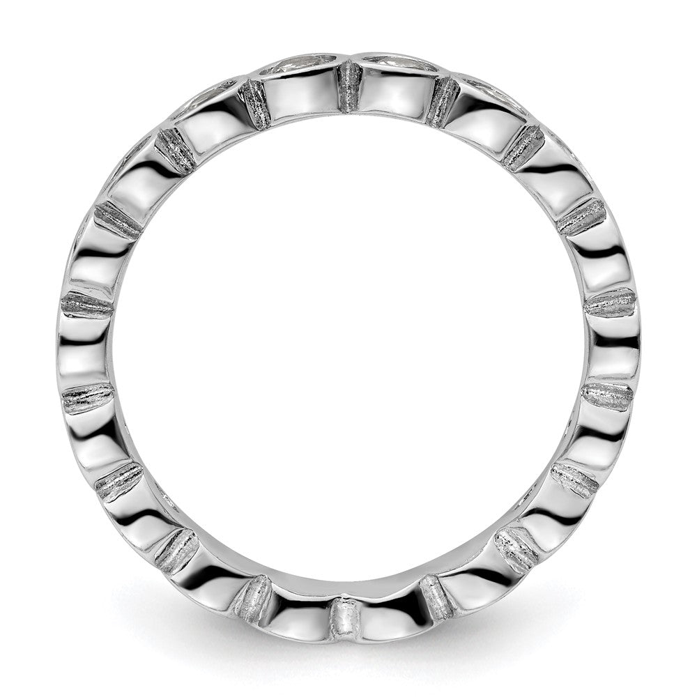 Sterling Silver Stackable Expressions White Topaz Ring Size -6
