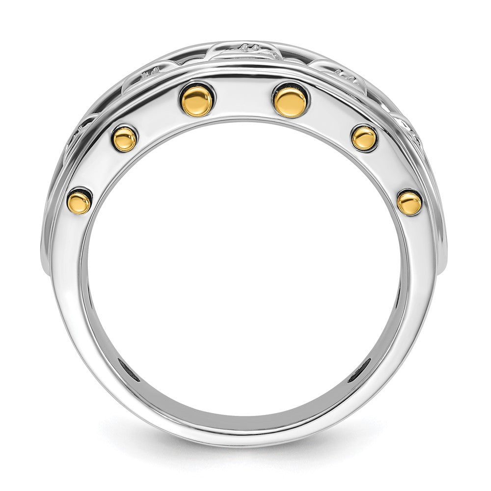 IBGoodman 14k Two-tone Men's Polished and Cut-Out 5-Stone Ring Mounting